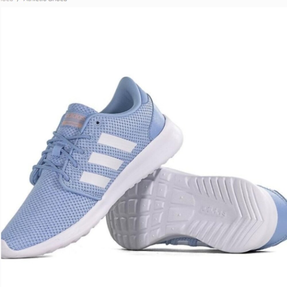 ADIDAS CLOUDFORM WOMENS SIZE 6M LIGHT BLUE AND WHITE QT RACER SNEAKERS - Picture 2 of 11